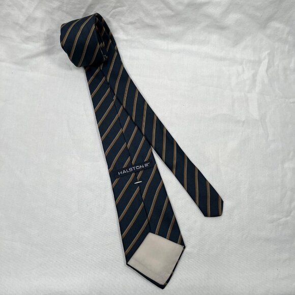 Tie Lot - Christian Aujard & Halston III Men's Ties - Geometric & Stripe - Picture 9 of 12